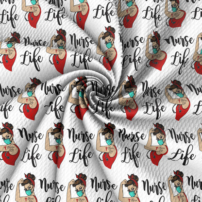 nurses doctor health printed fabric