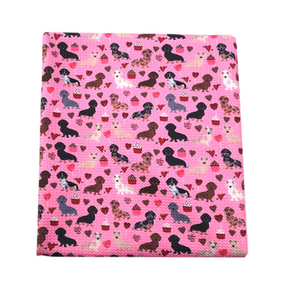 dog puppy heart love valentines day cake cupcake ice cream popsicle printed fabric