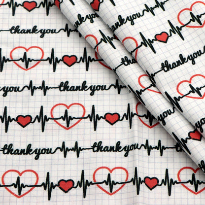 EKG Theme Printed Fabric