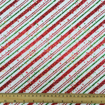 stripe christmas day star starfish printed fabric
