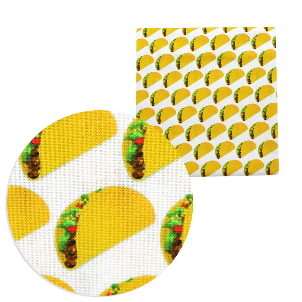 food go vegan taco printed fabric
