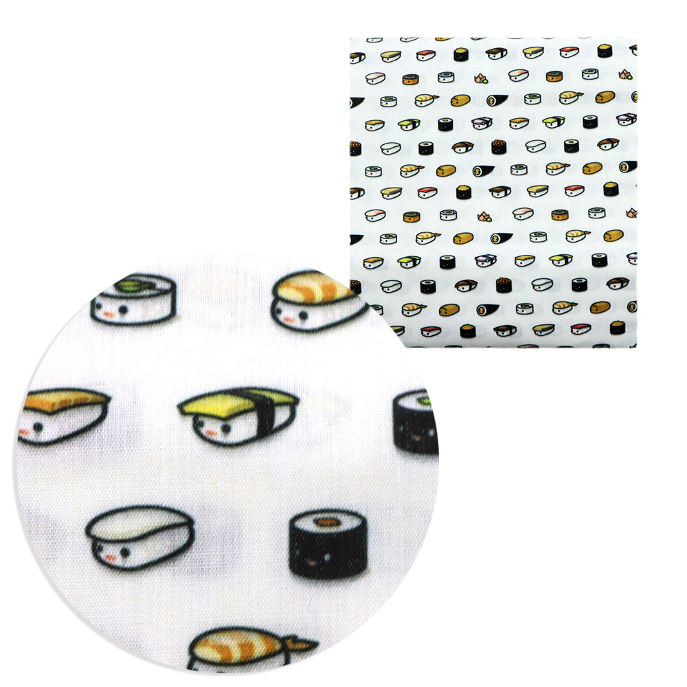 Sushi Theme Printed Fabric