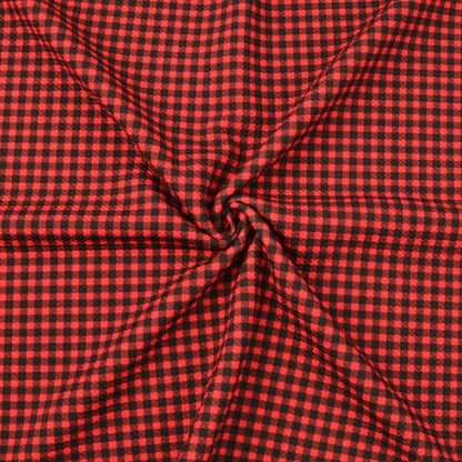 plaid grid christmas day printed fabric