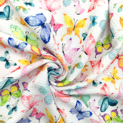butterfly rainbow color printed fabric