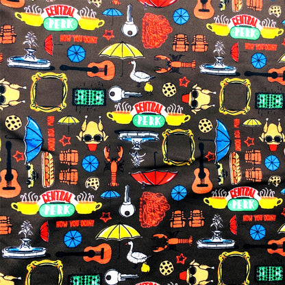 umbrella guitars turkey chicken lobster printed fabric