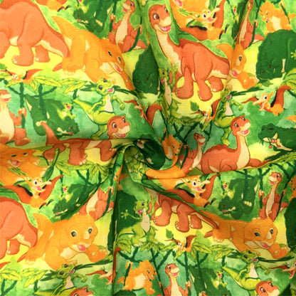 dinosaurs dino green series printed fabric