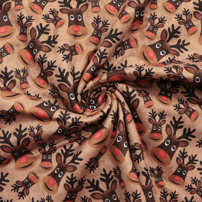 christmas day deer reindeer giraffe printed fabric
