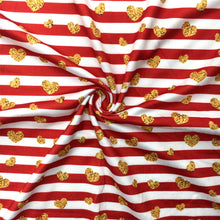 Load image into Gallery viewer, stripe heart love valentines day printed fabric
